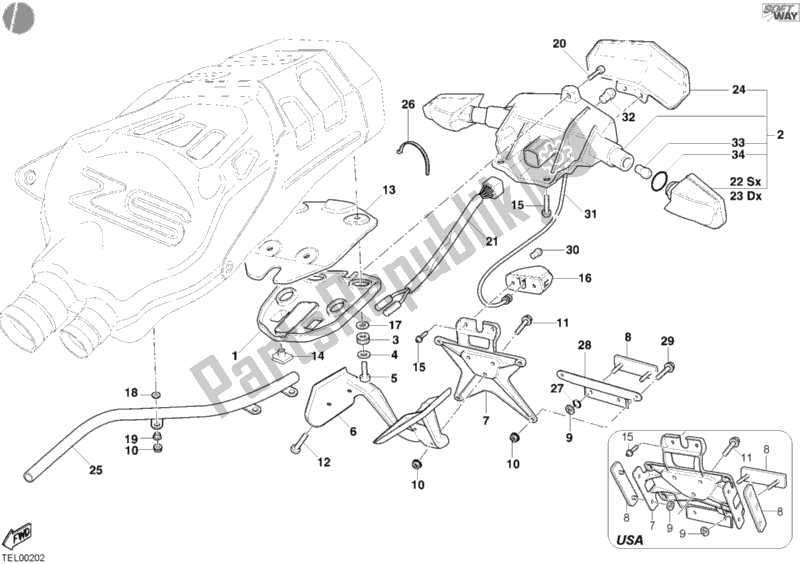 Tutte le parti per il Fanale Posteriore del Ducati Superbike 749 S 2006
